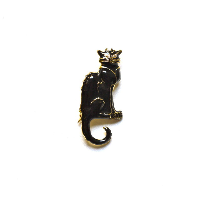 Broche pendentif chat d'après Théophile Steinlen